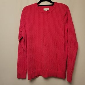 Kim Rogers Pink Cable Crew Neck Sweater - Size XL